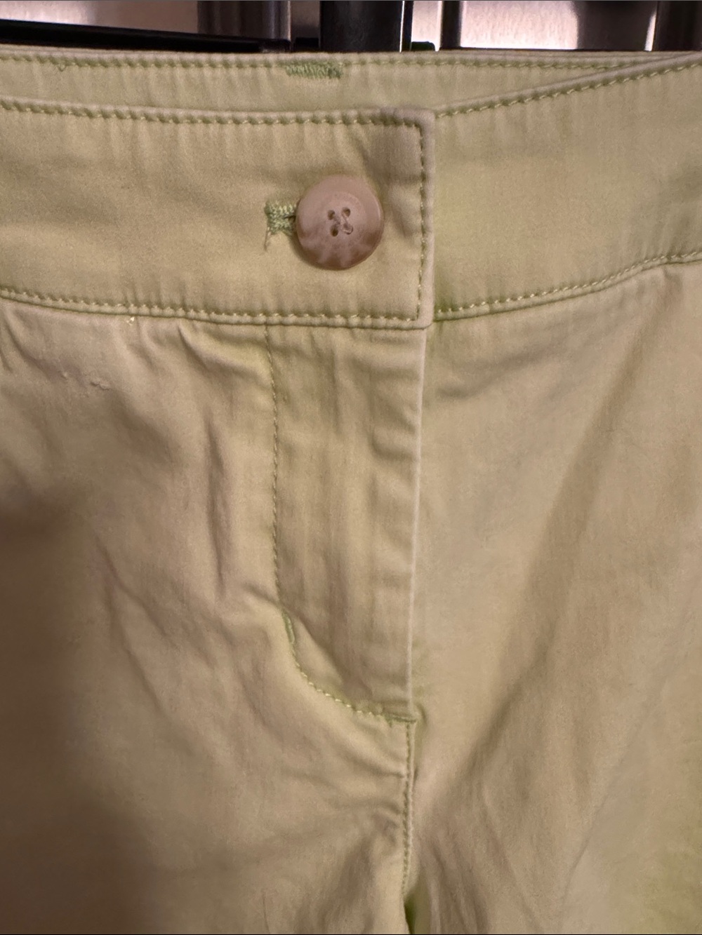 Tommy Bahama Light Lime Green High Waist Cotton Shorts - Picture 2 of 13